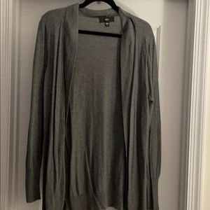 Grey open front sweater